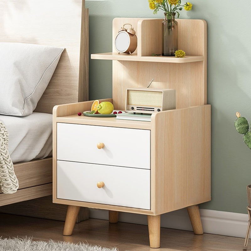 Open Storage Modern Night Table Drawer Storage Imitation Wood Nightstand 16"L x 14"W x 28"H Natural 2 Clearhalo 'Bedroom Furniture' 'furn' 'furn_night_stand' 'Furniture' 'night_stand' 'Nightstands' 5622961