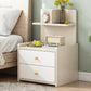 Open Storage Modern Night Table Drawer Storage Imitation Wood Nightstand 16"L x 14"W x 24"H Light Khaki 2 Clearhalo 'Bedroom Furniture' 'furn' 'furn_night_stand' 'Furniture' 'night_stand' 'Nightstands' 5622965