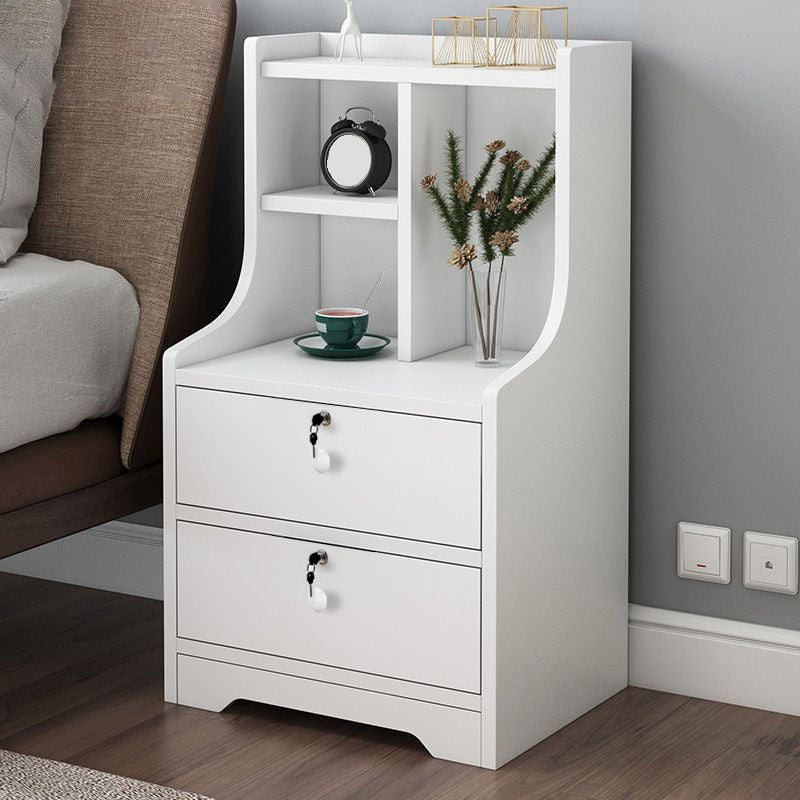 Storage de nuits moderne ouvrir l'étagère de rangement du tiroir inclus du bois d'imitation