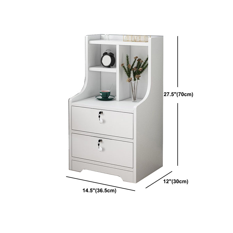 Storage de nuits moderne ouvrir l'étagère de rangement du tiroir inclus du bois d'imitation