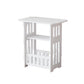Modern Imitation Wood Nightstand Open Storage White Shelf Included Night Table