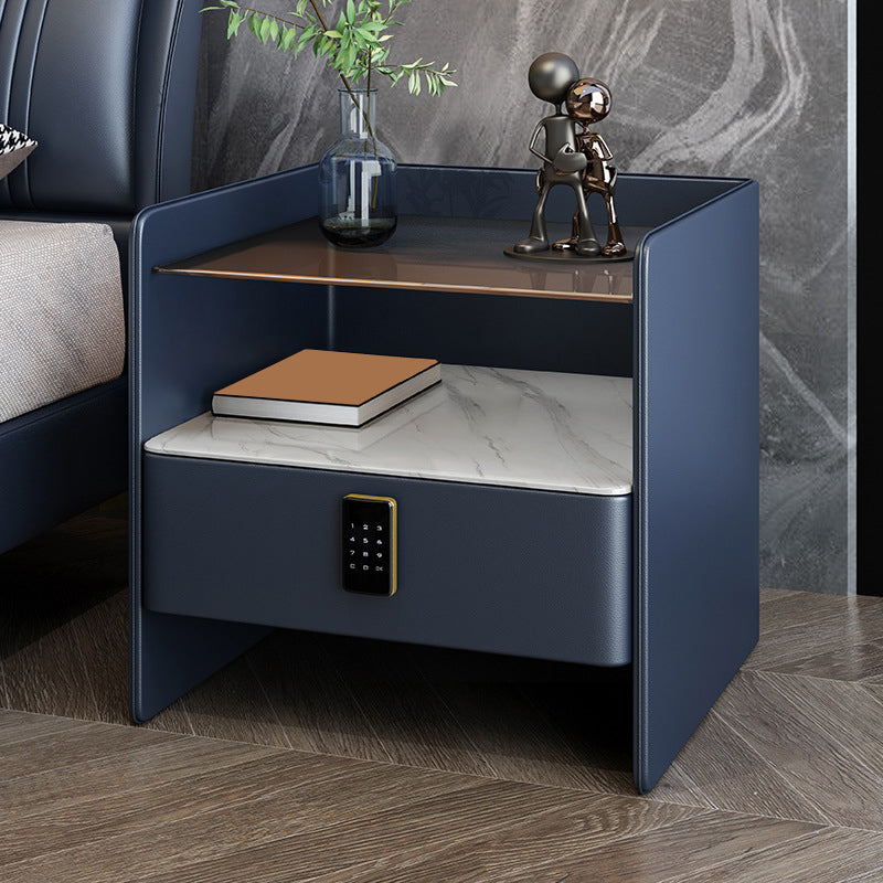 Glazen top 19 inch h nachttafel open opslag modern 1-lading nachtkastje