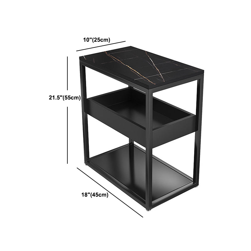 21 pollici H moderno vetro in vetro Scaffale di stoccaggio aperto incluso tavolo da notte