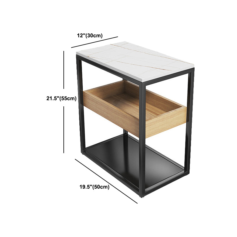 21 pollici H moderno vetro in vetro Scaffale di stoccaggio aperto incluso tavolo da notte