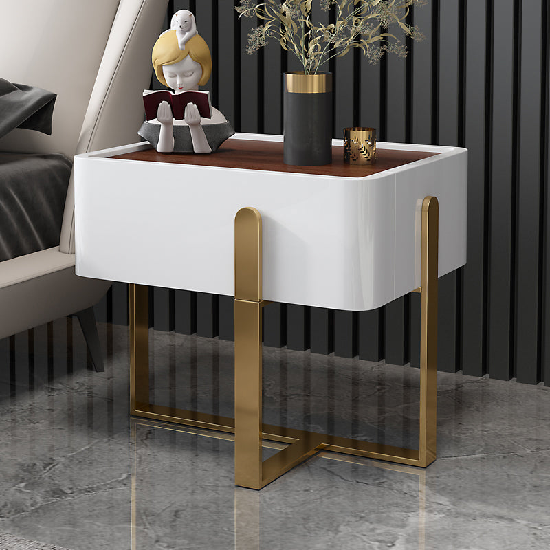 20 inch lang nachtkastje 1-lader imitatie houten glamour bed nachtkastje met benen