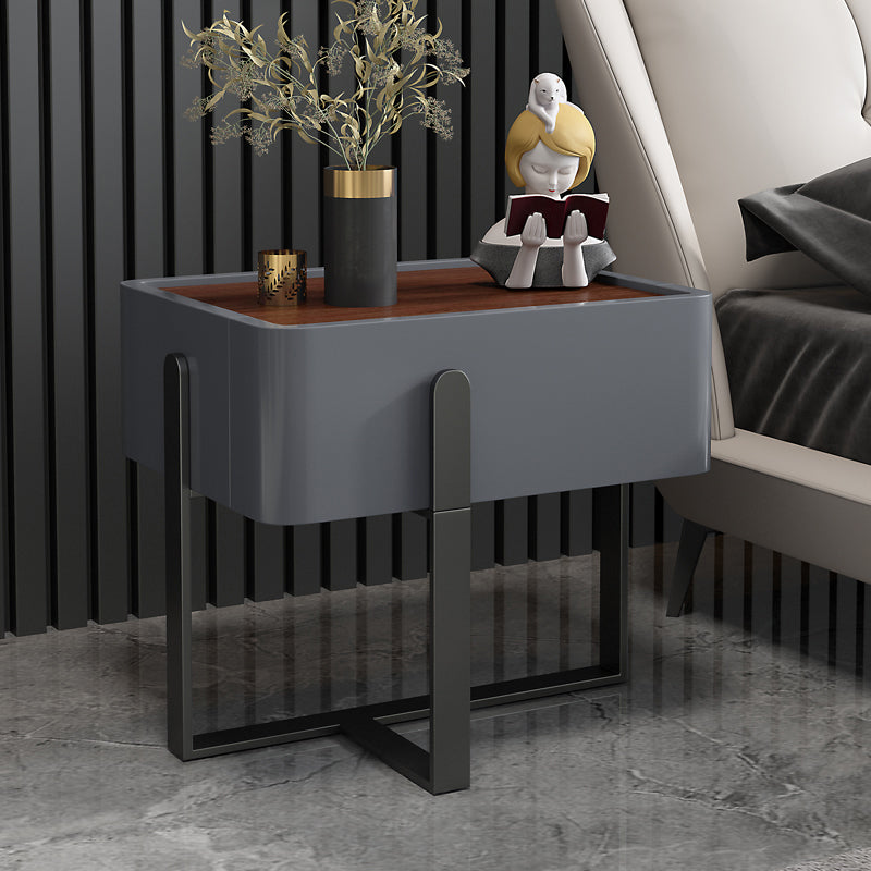 20 inch lang nachtkastje 1-lader imitatie houten glamour bed nachtkastje met benen