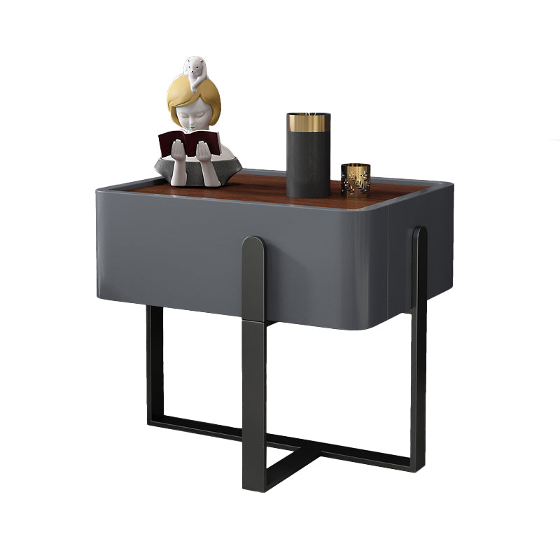 20 inch lang nachtkastje 1-lader imitatie houten glamour bed nachtkastje met benen