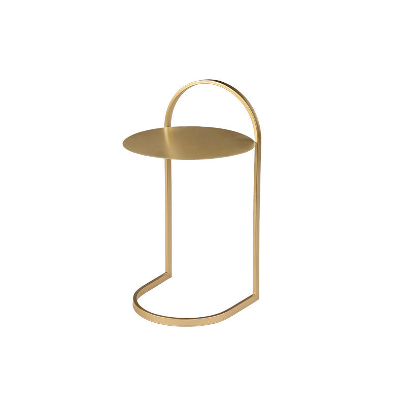 Metal Round Night Table Modern Non-Storage Legs Included Nightstand in Black/Gold 14"L x 14"W x 24"H Gold Clearhalo 'Bedroom Furniture' 'furn' 'furn_night_stand' 'Furniture' 'night_stand' 'Nightstands' 5623176