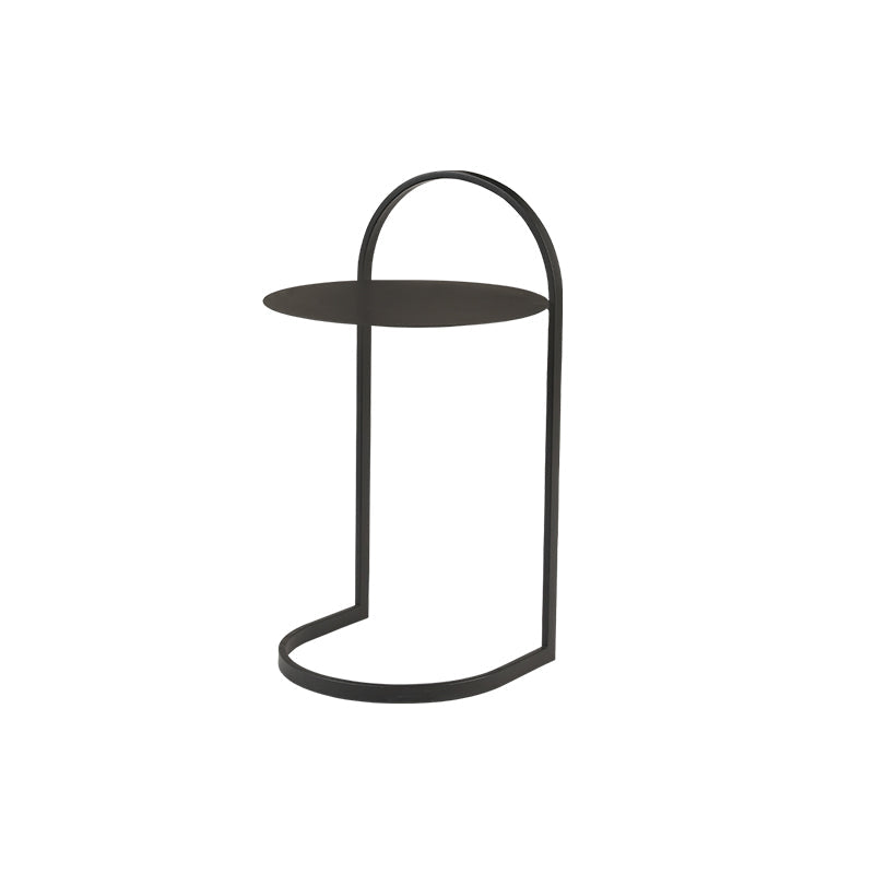 Metal Round Night Table Modern Non-Storage Legs Included Nightstand in Black/Gold 14"L x 14"W x 24"H Black Clearhalo 'Bedroom Furniture' 'furn' 'furn_night_stand' 'Furniture' 'night_stand' 'Nightstands' 5623177