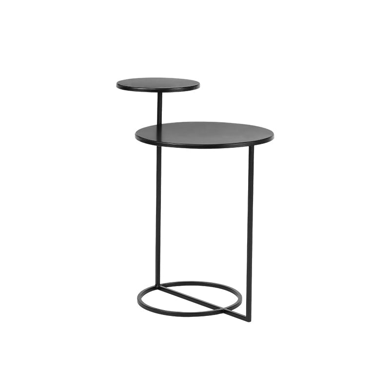 Metal Round Night Table Modern Non-Storage Legs Included Nightstand in Black/Gold 19"L x 14"W x 22"H Black Clearhalo 'Bedroom Furniture' 'furn' 'furn_night_stand' 'Furniture' 'night_stand' 'Nightstands' 5623181