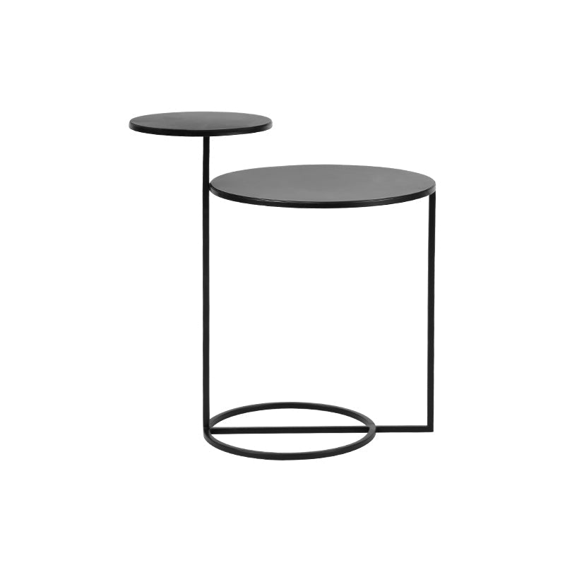 Metal Round Night Table Modern Non-Storage Legs Included Nightstand in Black/Gold 21"L x 16"W x 22"H Black Clearhalo 'Bedroom Furniture' 'furn' 'furn_night_stand' 'Furniture' 'night_stand' 'Nightstands' 5623183