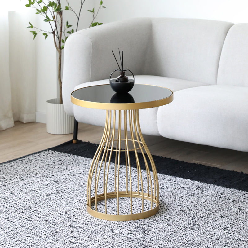 Metal Round Night Table Modern Non-Storage Legs Included Nightstand in Black/Gold Clearhalo 'Bedroom Furniture' 'furn' 'furn_night_stand' 'Furniture' 'night_stand' 'Nightstands' 5623192