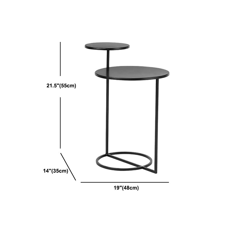 Metal Round Night Table Modern Non-Storage Legs Included Nightstand in Black/Gold Clearhalo 'Bedroom Furniture' 'furn' 'furn_night_stand' 'Furniture' 'night_stand' 'Nightstands' 5623195