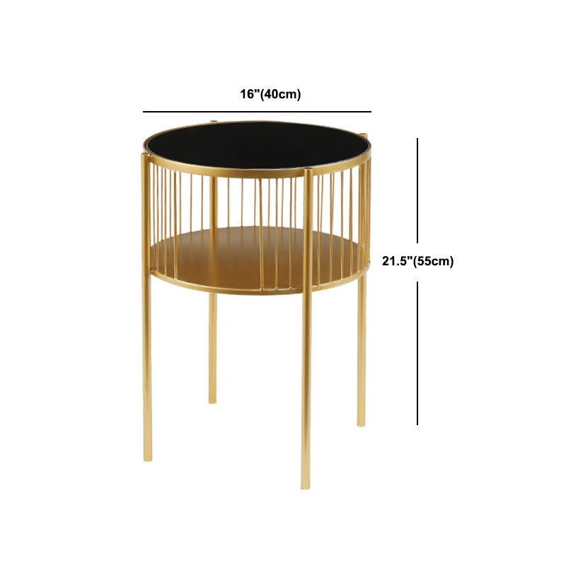 Metal Round Night Table Modern Non-Storage Legs Included Nightstand in Black/Gold Clearhalo 'Bedroom Furniture' 'furn' 'furn_night_stand' 'Furniture' 'night_stand' 'Nightstands' 5623198
