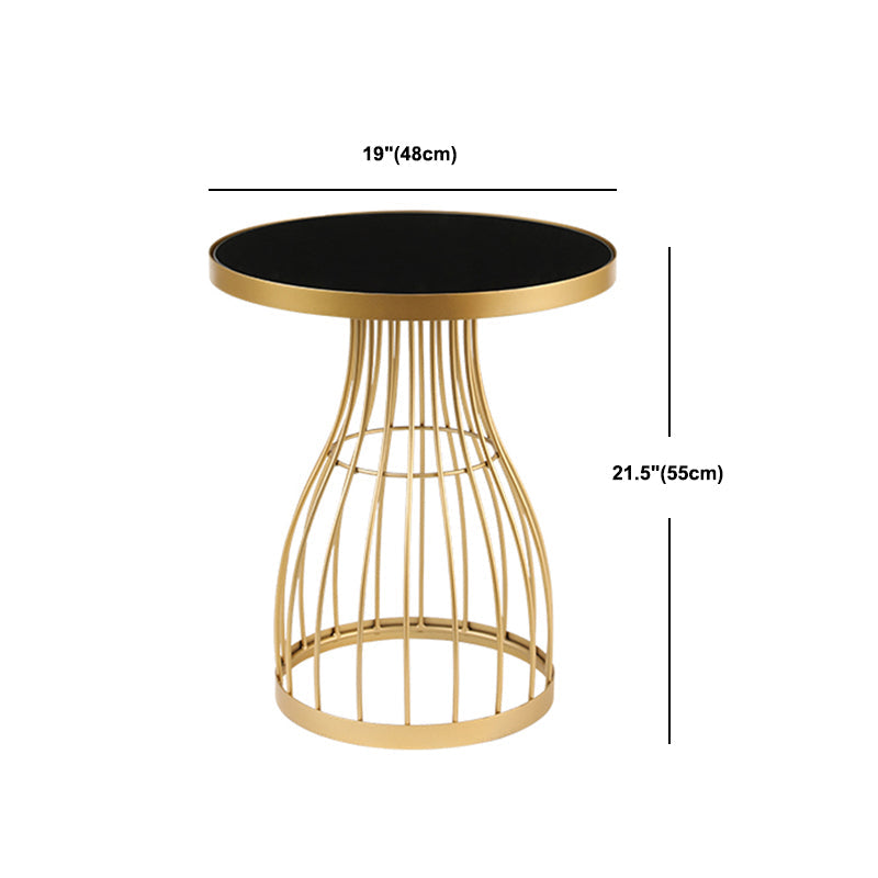Metal Round Night Table Modern Non-Storage Legs Included Nightstand in Black/Gold Clearhalo 'Bedroom Furniture' 'furn' 'furn_night_stand' 'Furniture' 'night_stand' 'Nightstands' 5623199