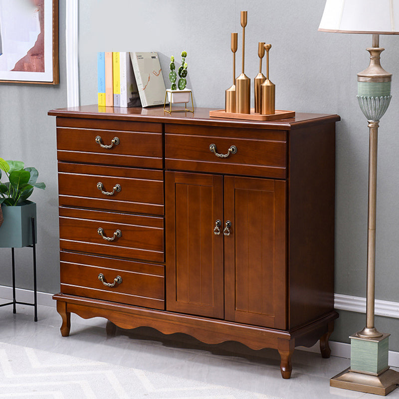 Eigentijdse matte afwerking opbergkast horizontaal massief houten combo dressoir