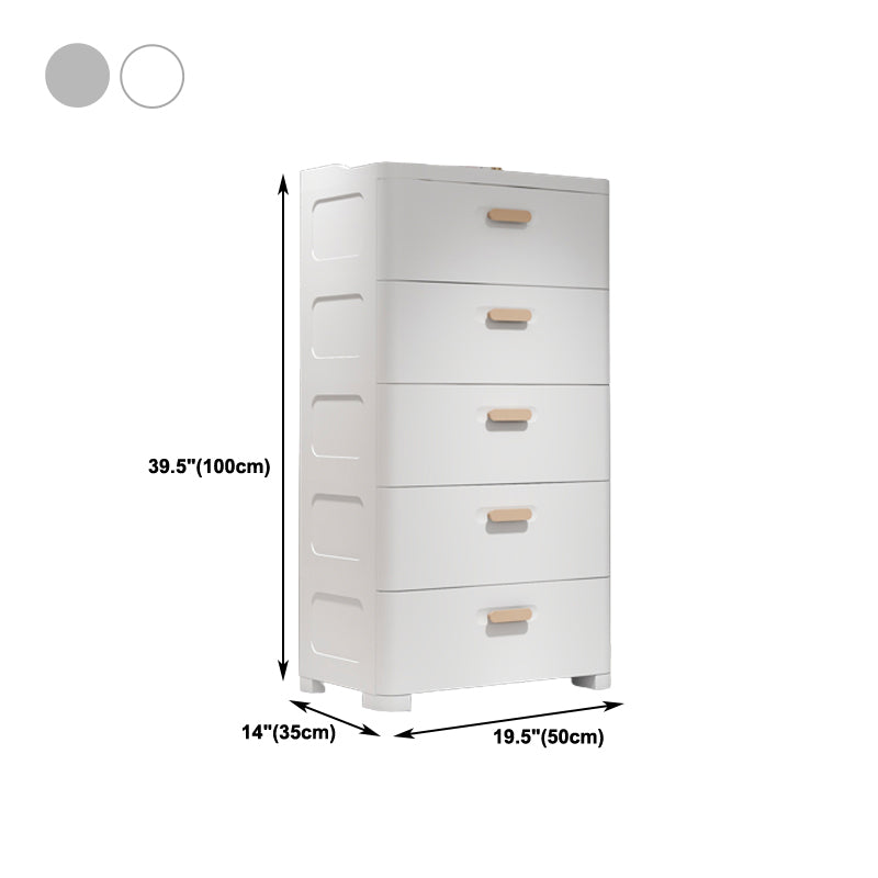 Grijze/witte lingerie kist eigentijdse plastic kist met laden voor slaapkamer