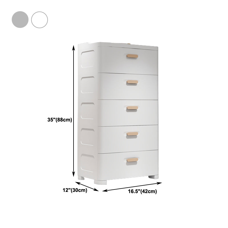 Grijze/witte lingerie kist eigentijdse plastic kist met laden voor slaapkamer