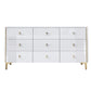 Glam Wood Chest with Stone Top Chest with Drawers for Bedroom 63"L x 16"W x 31"H White Clearhalo 'Bedroom Furniture' 'Dressers & Chests' 'dressers_chests' 'furn' 'furn_dressers_chests' 'Furniture' 5623360