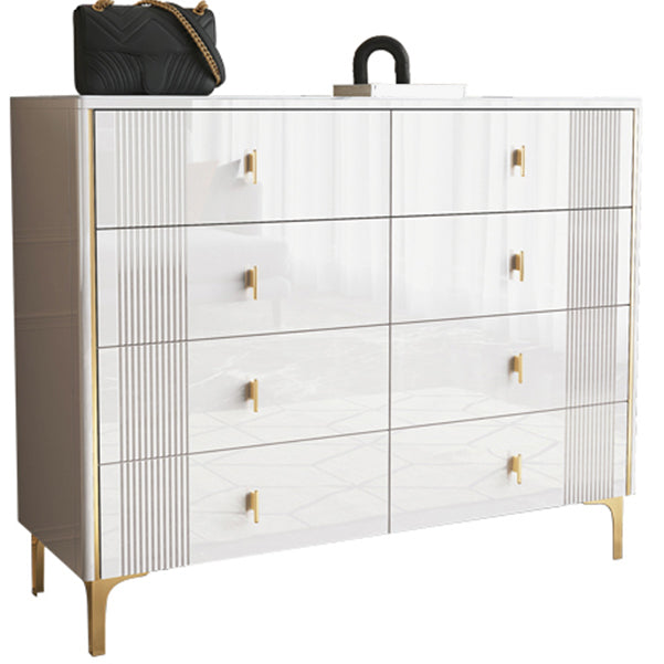 Glam Wood Chest with Stone Top Chest with Drawers for Bedroom 47"L x 16"W x 37"H White Clearhalo 'Bedroom Furniture' 'Dressers & Chests' 'dressers_chests' 'furn' 'furn_dressers_chests' 'Furniture' 5623363