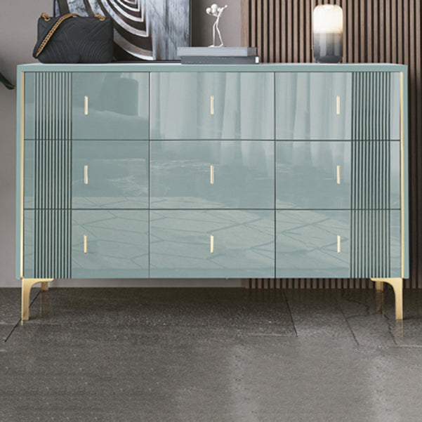 Glam Wood Chest with Stone Top Chest with Drawers for Bedroom 63"L x 16"W x 31"H Green Clearhalo 'Bedroom Furniture' 'Dressers & Chests' 'dressers_chests' 'furn' 'furn_dressers_chests' 'Furniture' 5623364