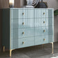 Glam Wood Chest with Stone Top Chest with Drawers for Bedroom 47"L x 16"W x 37"H Green Clearhalo 'Bedroom Furniture' 'Dressers & Chests' 'dressers_chests' 'furn' 'furn_dressers_chests' 'Furniture' 5623366