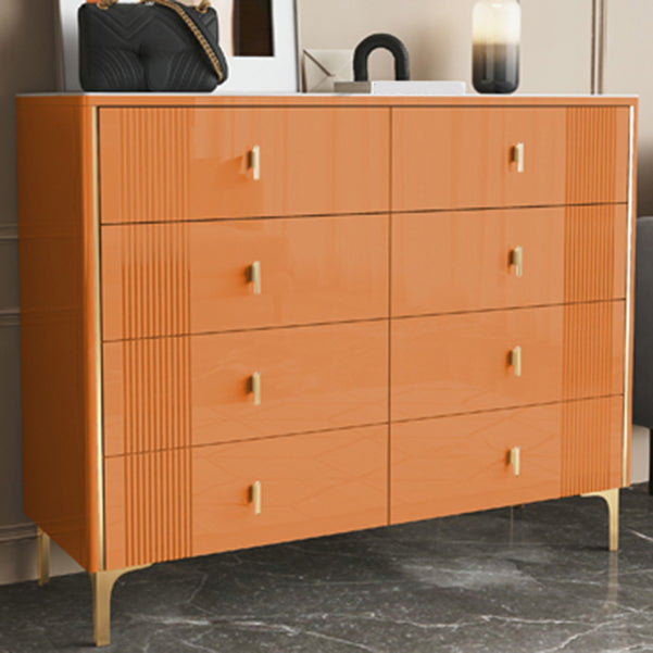 Glam Wood Chest with Stone Top Chest with Drawers for Bedroom 47"L x 16"W x 37"H Orange Clearhalo 'Bedroom Furniture' 'Dressers & Chests' 'dressers_chests' 'furn' 'furn_dressers_chests' 'Furniture' 5623368