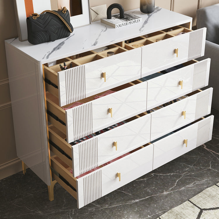 Glam Wood Chest with Stone Top Chest with Drawers for Bedroom Clearhalo 'Bedroom Furniture' 'Dressers & Chests' 'dressers_chests' 'furn' 'furn_dressers_chests' 'Furniture' 5623377
