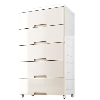 Lingerie Chest Contemporary Plastic Chest with Drawers for Bedroom 20"L x 11"W x 31"H Khaki Clearhalo 'Bedroom Furniture' 'Dressers & Chests' 'dressers_chests' 'furn' 'furn_dressers_chests' 'Furniture' 5623511