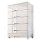 Lingerie Chest Contemporary Plastic Chest with Drawers for Bedroom 29.5"L x 14"W x 43"H Grey Clearhalo 'Bedroom Furniture' 'Dressers & Chests' 'dressers_chests' 'furn' 'furn_dressers_chests' 'Furniture' 5623518