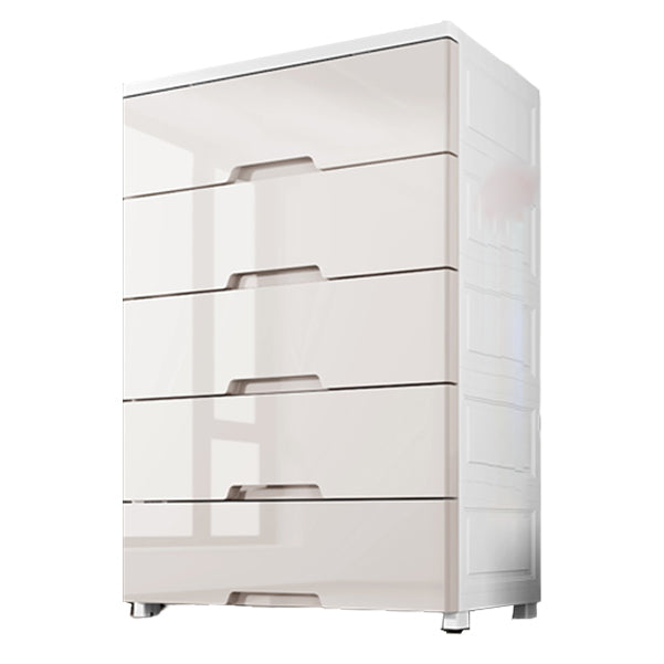 Lingerie Chest Contemporary Plastic Chest with Drawers for Bedroom 29.5"L x 14"W x 43"H Grey Clearhalo 'Bedroom Furniture' 'Dressers & Chests' 'dressers_chests' 'furn' 'furn_dressers_chests' 'Furniture' 5623518