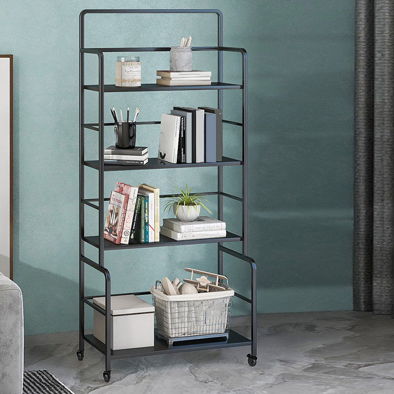 Etagere Iron Bookshelf Open Back Modern Bookcase With Rectangular Shelves