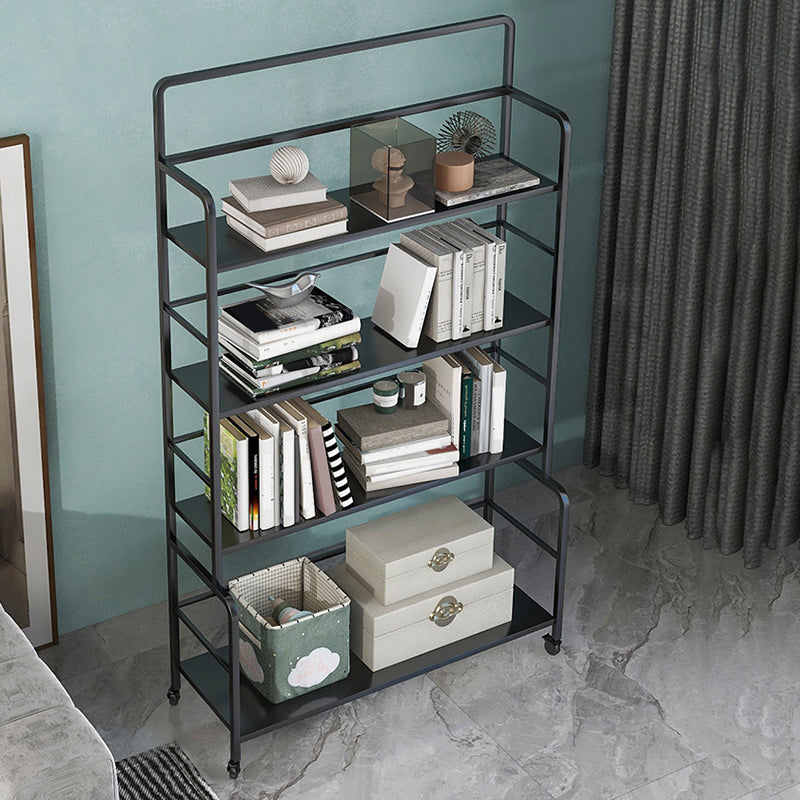 Etagere Iron Bookshelf Open Back Modern Bookcase With Rectangular Shelves