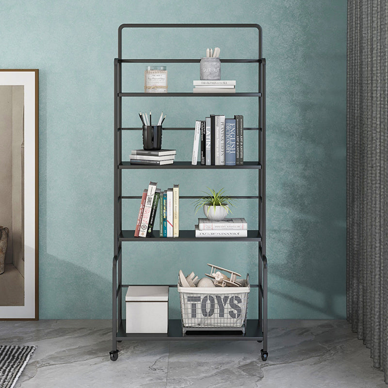 Etagere Iron Bookshelf Open Back Modern Bookcase With Rectangular Shelves