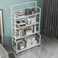 Etagere Iron Bookshelf Open Back Modern Bookcase With Rectangular Shelves