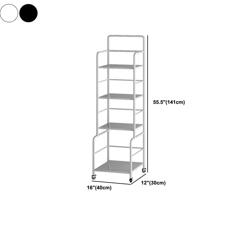 Etagere Iron Bookshelf Open Back Modern Bookcase With Rectangular Shelves