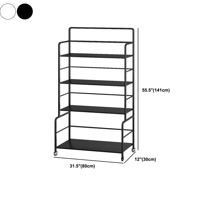 Etagere Iron Bookshelf Open Back Modern Bookcase With Rectangular Shelves