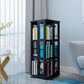 3/4/6-Shelf Contemporary Bookcase Metal Book Shelf Wooden Shelves for Living Room