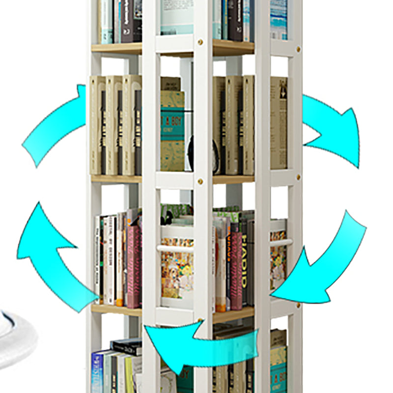 3/4/6-Shelf Contemporary Bookcase Metal Book Shelf Wooden Shelves for Living Room