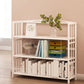 White Simple Open Back Bookshelf Adjustable Bookcase for Office