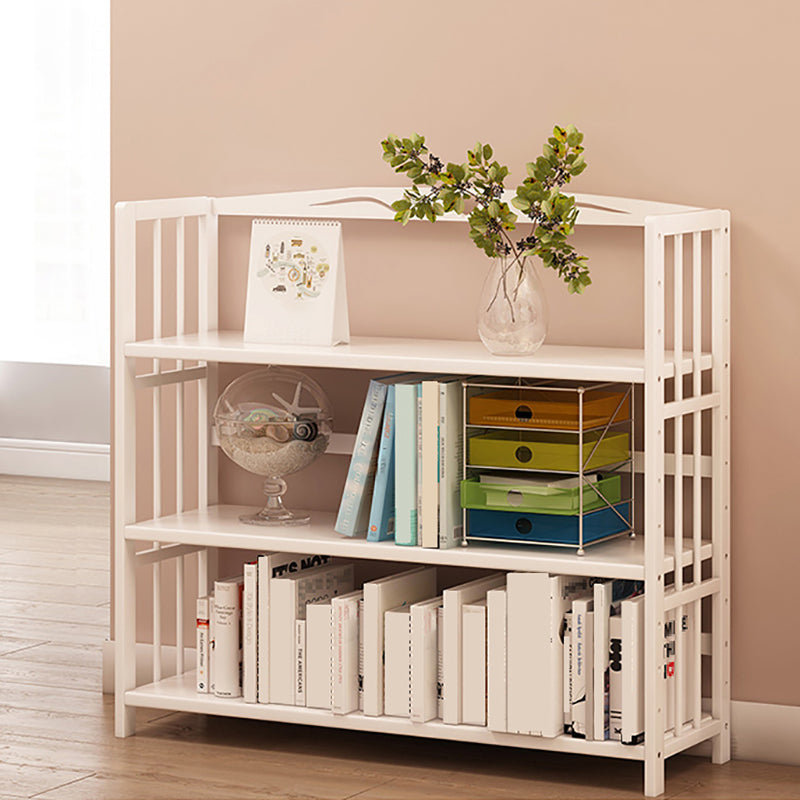 White Simple Open Back Bookshelf Adjustable Bookcase for Office