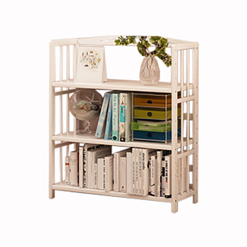 White Simple Open Back Bookshelf Adjustable Bookcase for Office