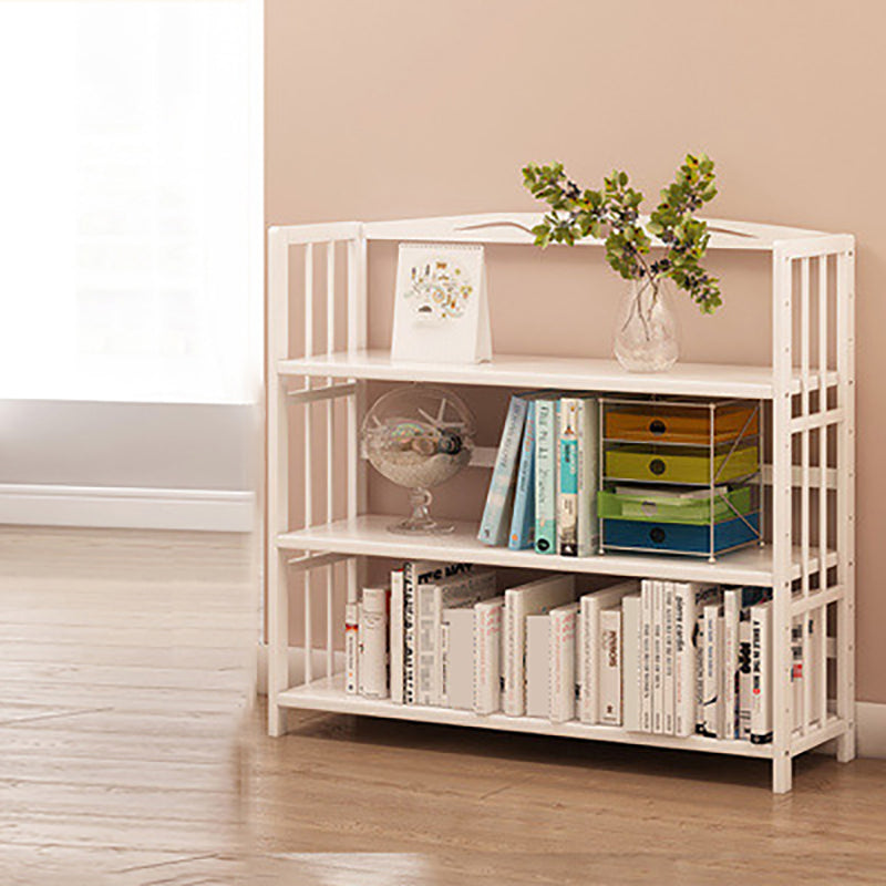 White Simple Open Back Bookshelf Adjustable Bookcase for Office