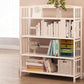 White Simple Open Back Bookshelf Adjustable Bookcase for Office