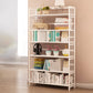 White Simple Open Back Bookshelf Adjustable Bookcase for Office