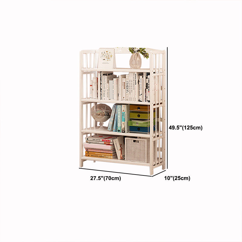 White Simple Open Back Bookshelf Adjustable Bookcase for Office