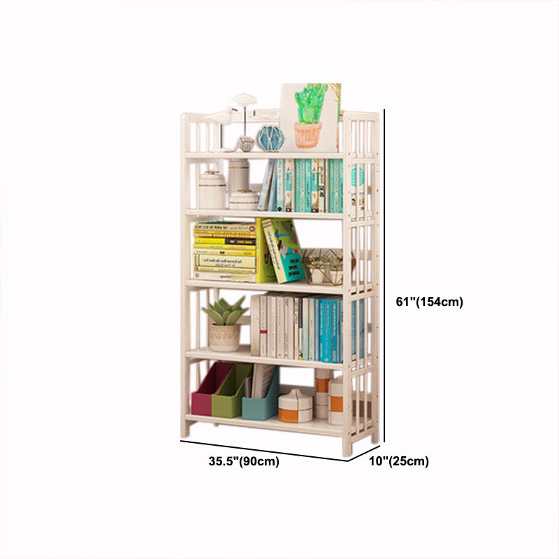 White Simple Open Back Bookshelf Adjustable Bookcase for Office
