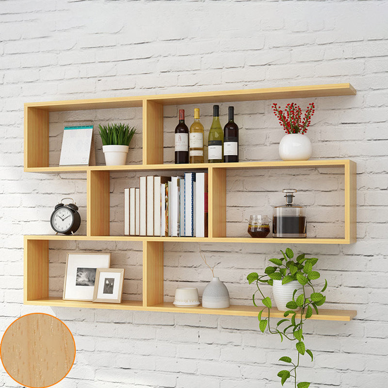 Floating Wall Mounted Shelf Bookcase Soild Wood Book Shelf for Study Room