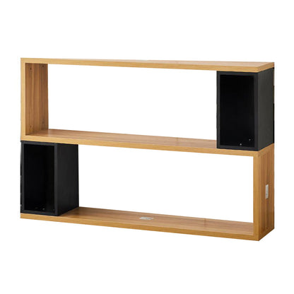 Modern geometry Bookshelf Multi Shelfs Open Back Bookcase in Natural 47.2"L x 9.4"W x 30.7"H Clearhalo 'Bookcases' 'furn' 'furn_bookcases' 'Furniture' 'Office Furniture' 5623764