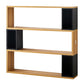 Modern geometry Bookshelf Multi Shelfs Open Back Bookcase in Natural 47.2"L x 9.4"W x 45.3"H Clearhalo 'Bookcases' 'furn' 'furn_bookcases' 'Furniture' 'Office Furniture' 5623766